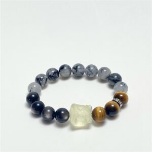 Black Crystal & Tiger’s Eye Bracelet: Courage + Guardian Energy