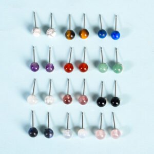 Natural Crystal Raw Stone Stud Earrings: A Pop of Color and Elegance